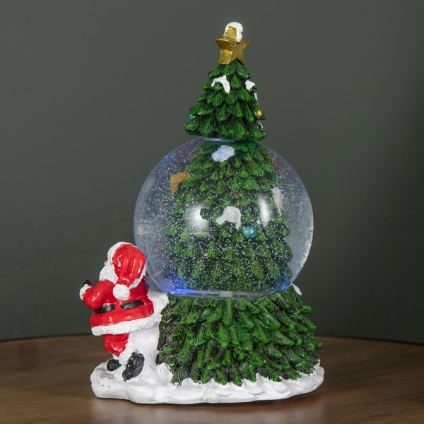Samuel Alexander 10cm Battery Powered Musical Tree Santa Spin Snowsphere with Colour Changing LEDs