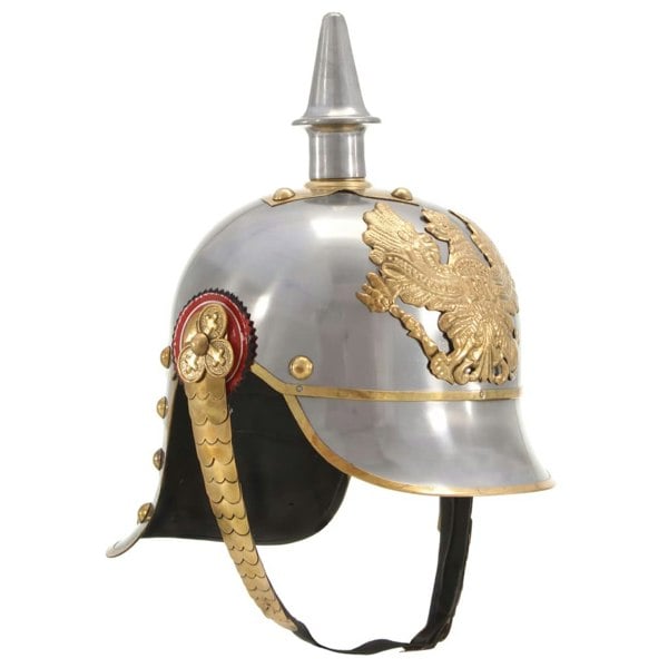 Berkfield German Prussian Helmet Antique Replica LARP Silver Steel