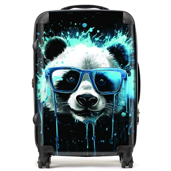 Warren Reed Blue Splashart Panda Face Suitcase