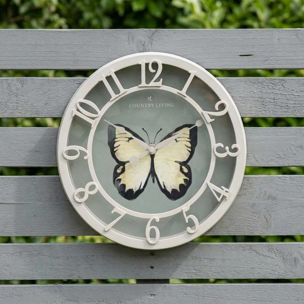 Garden Greatness Nature-Inspired Butterfly Outdoor Garden Clock