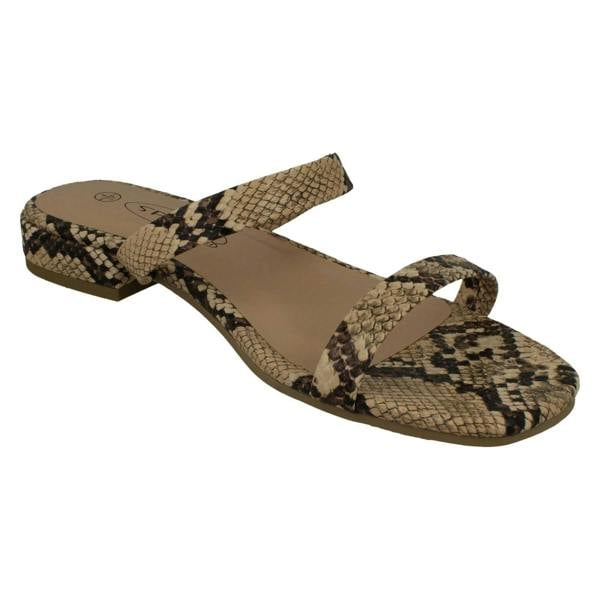 Spot On Ladies Spot On Snake Print Sandals F00254