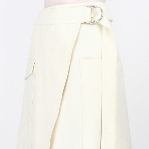 Raey midi wrap skirt in a luxurious cotton and linen blend twill fabric