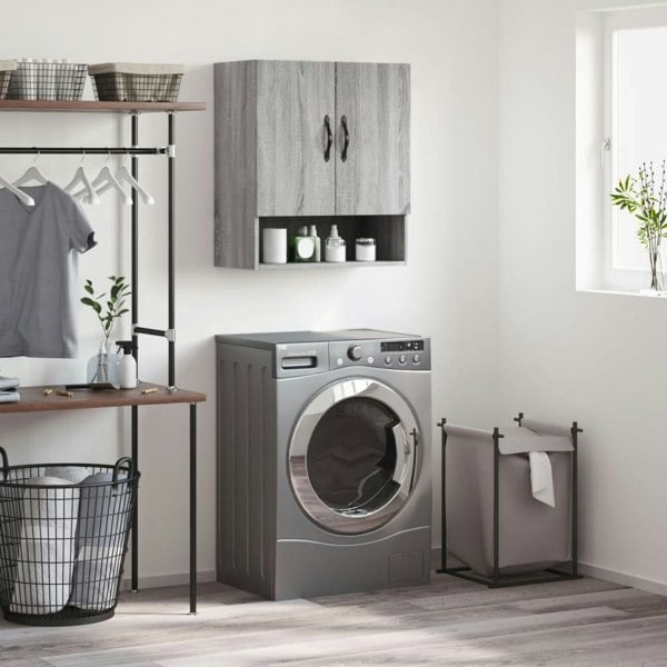 Berkfield Wall Cabinet Grey Sonoma 60x31x70 cm Engineered Wood