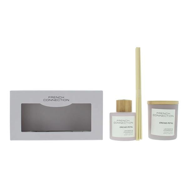 French Connection Pastel Collection Orchid Petal Diffuser 100ml + Candle 130g