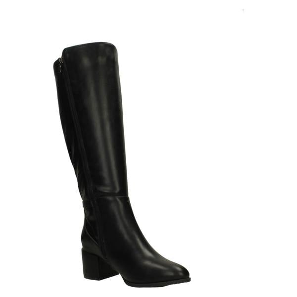 Spot On Ladies Spot On Block Heel Wide Fitting Knee High Boots  F51256
