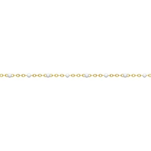 Sarah Layton 14ct Yellow Gold Filled Flat Cable Chain with White Beads