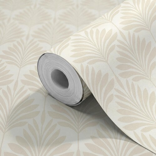Hoopla Walls Palm Fan - Linen 10m Wallpaper