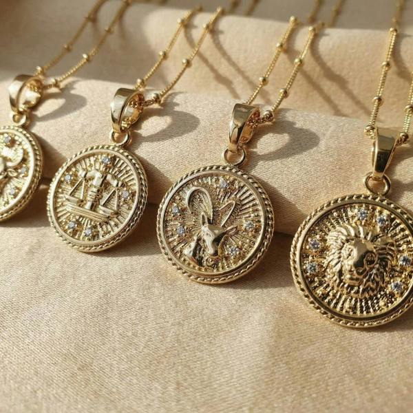 Harfi 18ct Gold Plated Zodiac Pendant Charms