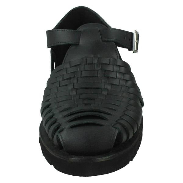 Leather Collection Mens Leather Collection Flat Weaved Sandals A0051