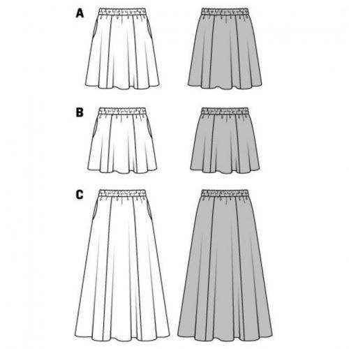 Burda Sewing Pattern 6586 Skirts For Women, 6 to 20 - Beginner, Easy