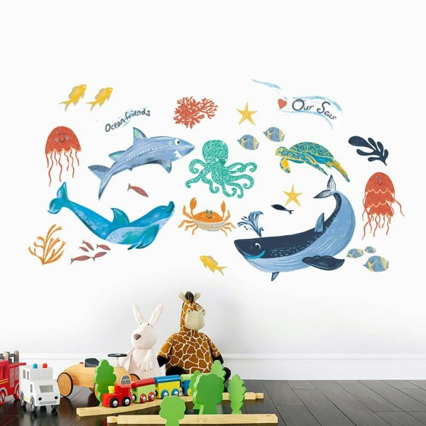 Ocean Friends Wall Stickers Wall stickers - Happy Linen Company