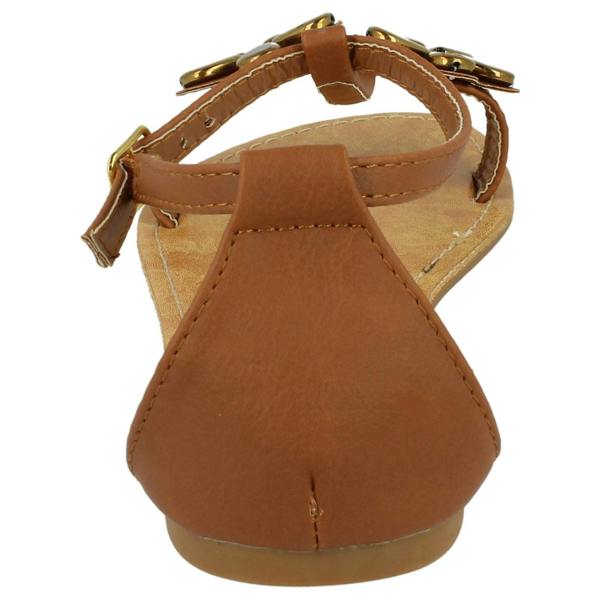 Spot On Ladies Spot On T-Bar Ankle Strap Summer Sandals