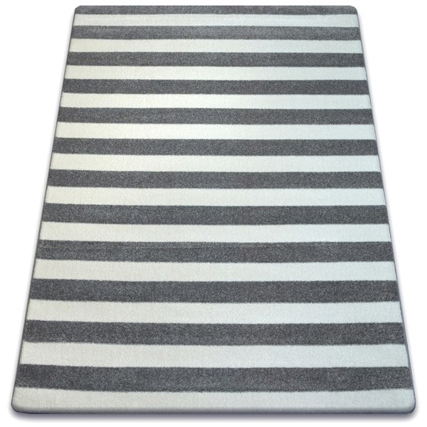 RugsX Sketch Rug - Grey & White Stripes