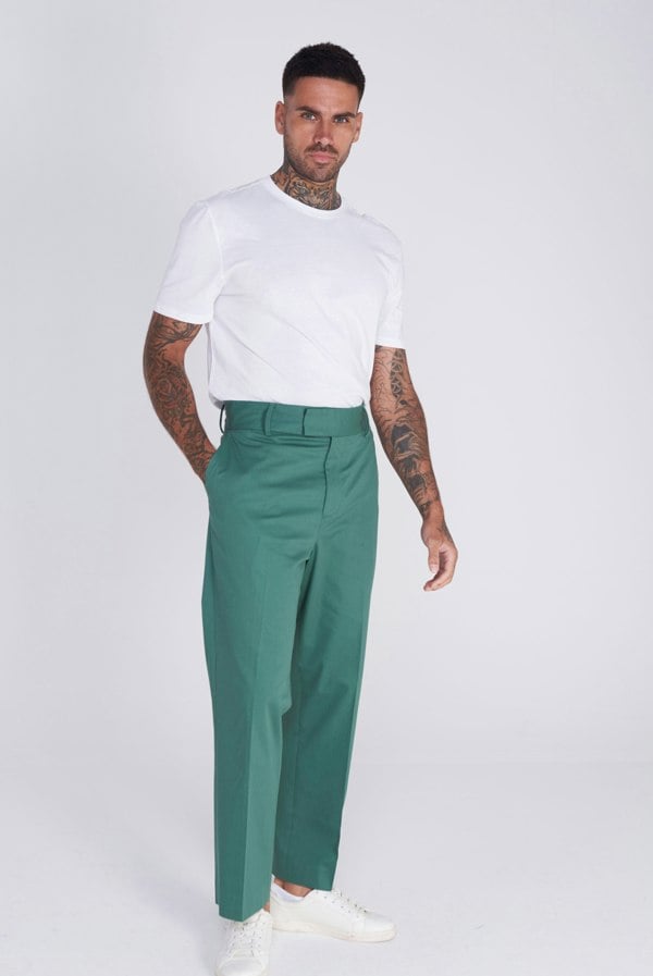 Harry Brown London Ronda Cotton Trouser in Green