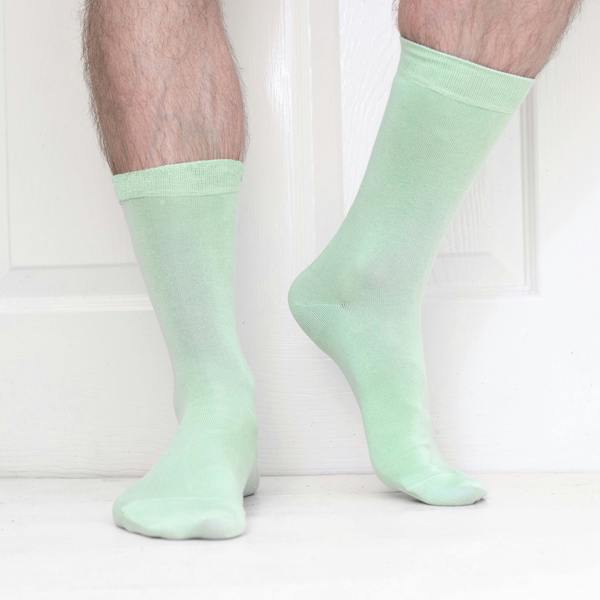 Jemsox Luxury Socks Multipack 3 Pairs / 5-Pairs Mint Green Plain Colour Men's Crew Socks Size 7-12