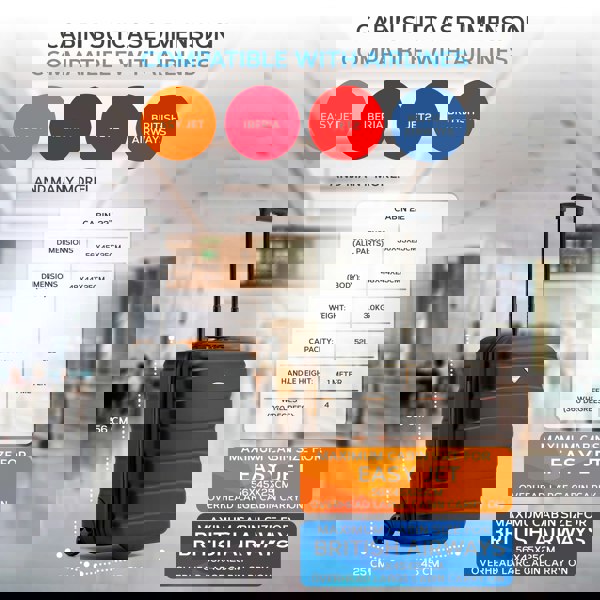 Flight Knight 56x45x25cm Hard Cabin Suitcase British Airways, easyJet (Paid) Jet2