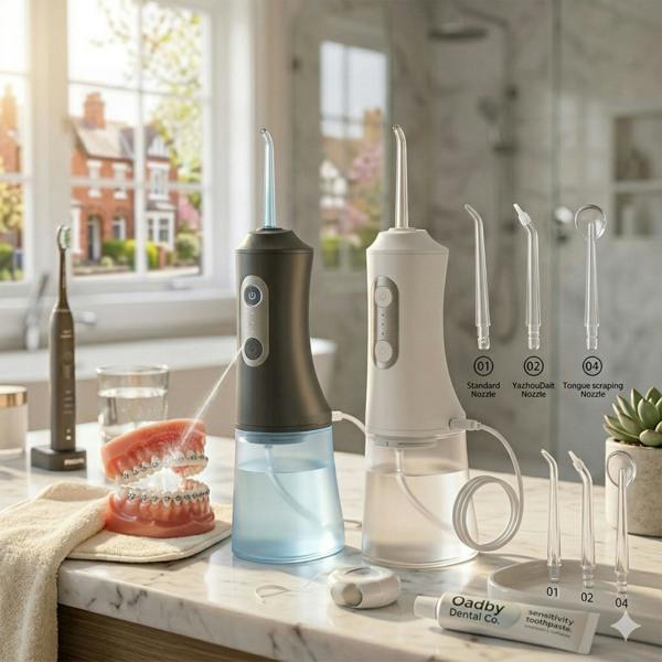 Dragodirect Dental Water Flosser with Tank & 4 Jet Tips Oral Irrigator