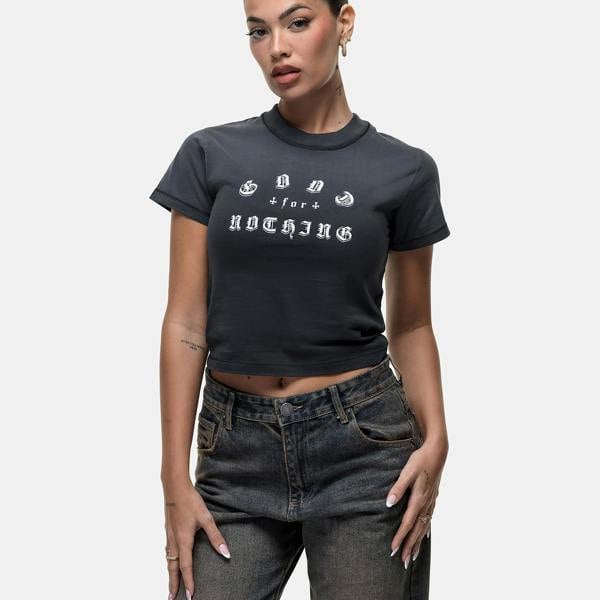 Good For Nothing Black Graphic Print Baby T-Shirt - Black Image 3