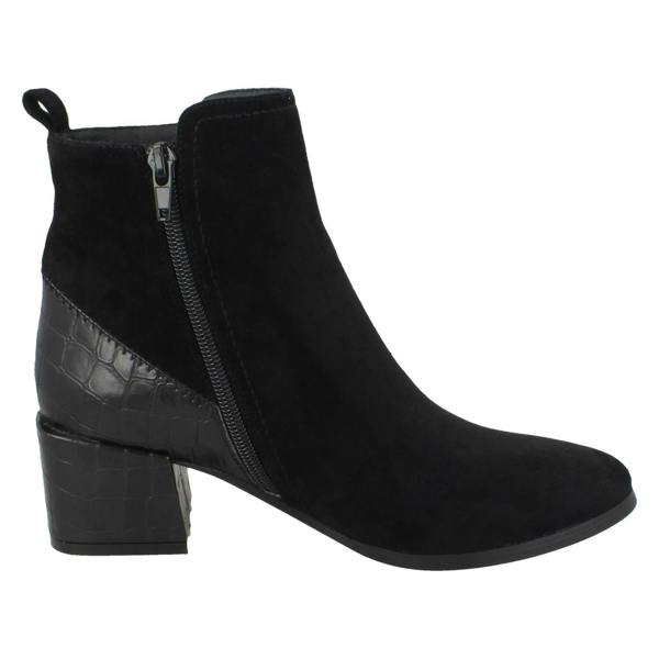 Spot On Ladies Spot On Block Heel Ankle Boots F51113
