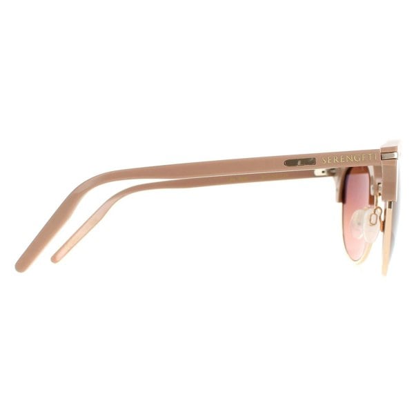 Serengeti Sunglasses Lela 8940 Shiny Rose Gold Polarized Drivers Gradient Brown