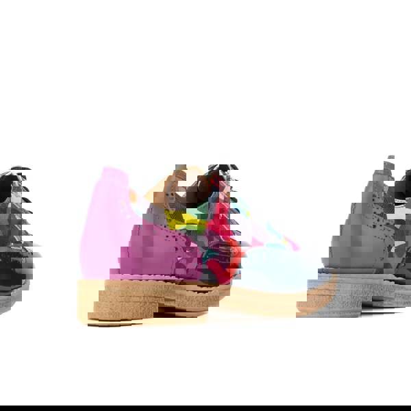 Embassy London The Artist - Navy & Pink & Infinity - Women's leather lace-up shoe with brogue detailing