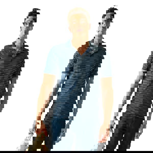 Regatta Mens Hadvo Stripe Polo Shirt - Moonlight Denim/White - 