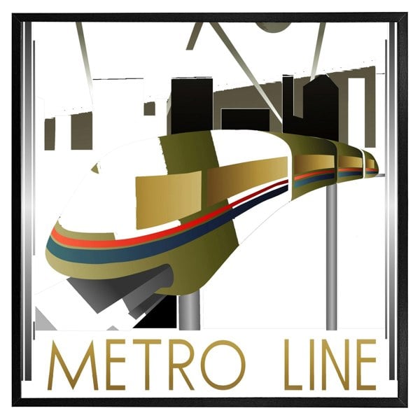 Benjamin Tate Design Art deco metro line (picture Frame)