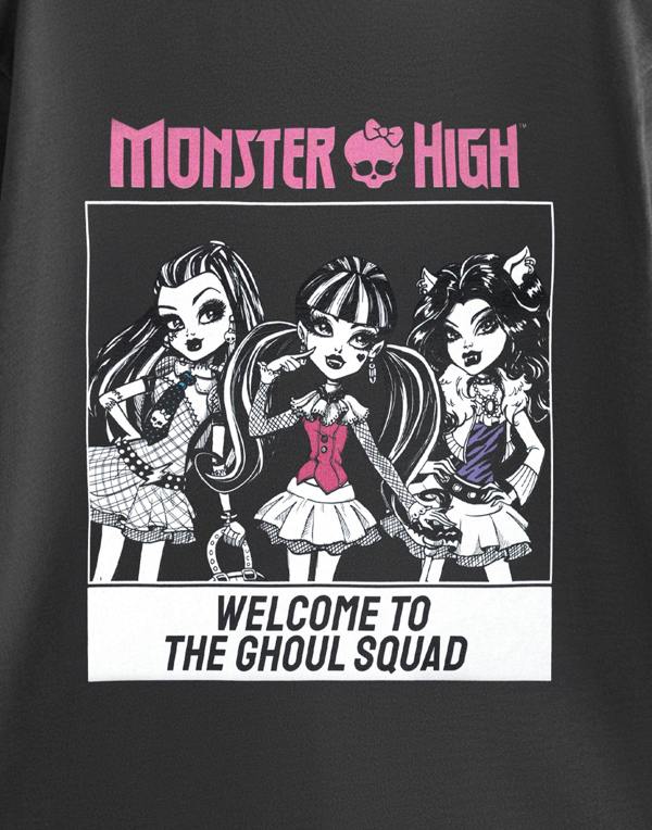 Monster High Unisex Grey Ghoul Squad Short Sleeved T-Shirt