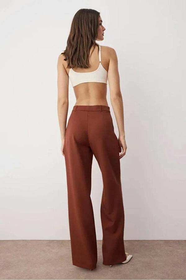 Hoxton Gal High-Waist Wide-Leg Pleated Woven Trousers