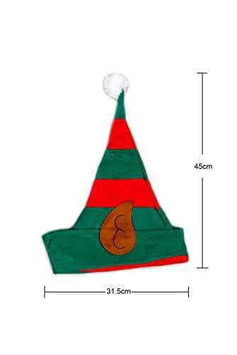 5 Pack Christmas Elf Hat with Ears Red and Green Polyester Fancy Dress Costume Accessory image 8