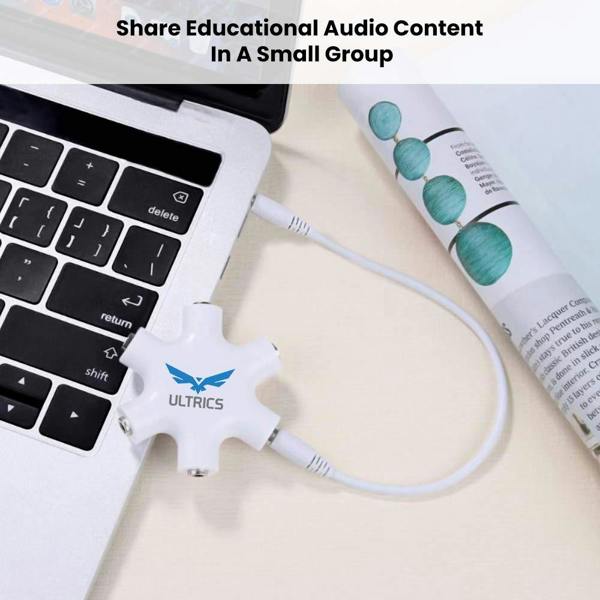 ULTRICS Headphone Splitter, 3.5mm Male to 5-Port Female Audio Adapter for Headphones and Speakers