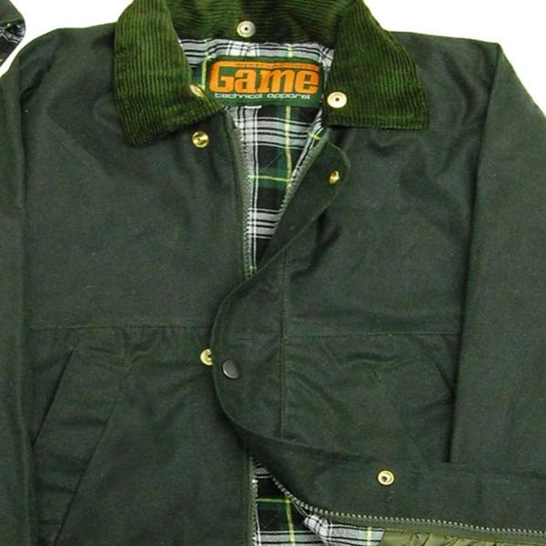 Traditional Childrens wax jacket with tartan lining and corduroy collar
