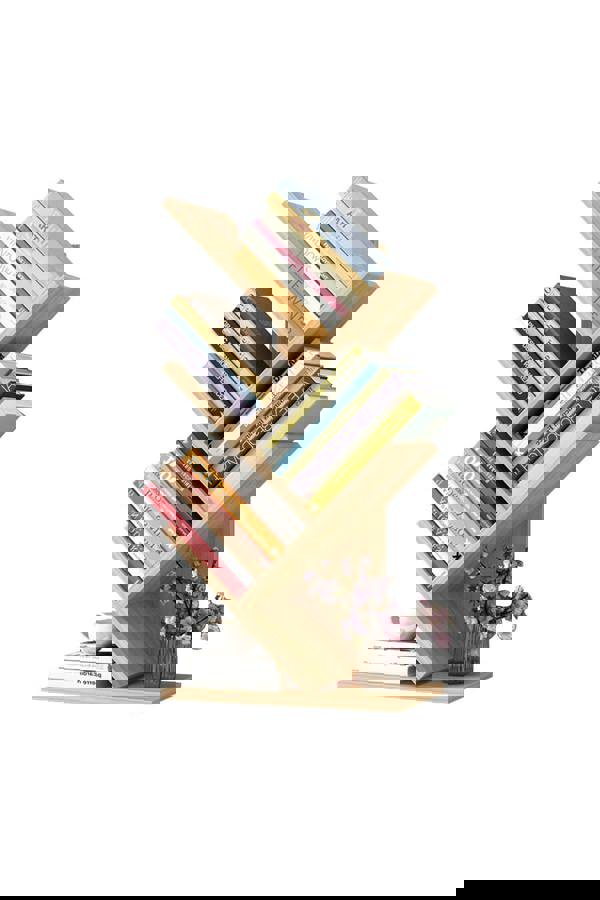 Living and Home 5 Tier Rustic Standing Tree Bookshelf