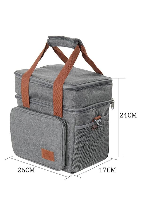 Living and Home 2-Layer Leakproof Insulated Lunch Tote Bag Adjustable Shoulder Strap