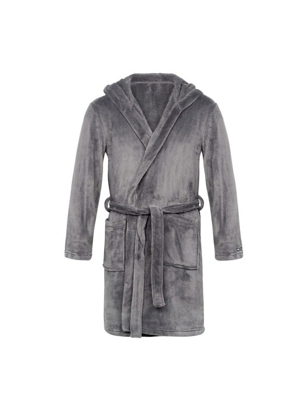 Crosshatch Backdraw Hooded Robe Grey Marl