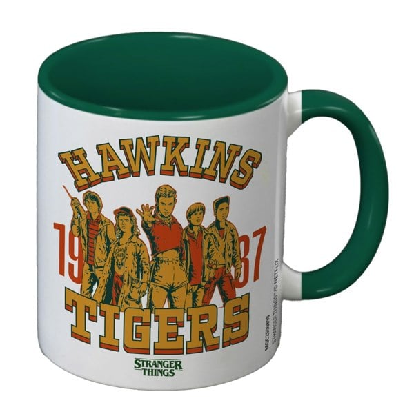 Stranger Things Hawkins Tigers Inner Two Tone Mug - White/Green