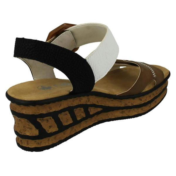 Rieker Ladies Rieker Buckle Detailed Wedge Sandal 68176