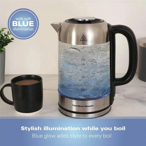 Hamilton Beach Liberty 1.7L Ribbed Glass Kettle