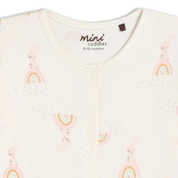 Baby Girls 2pk Rainbow Printed Sleepsuit, Multicolour - Minicuddles