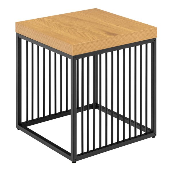 Wyld Haus Porto Modern Organic Metal Side Table with Wild Oak Wood Effect Top