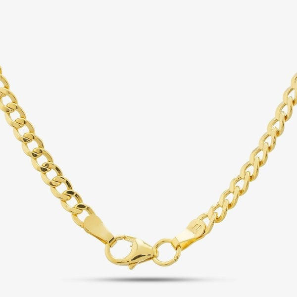 T. H. Baker 9ct Yellow Gold 18 Inch Flat Graduated Curb Chain Necklace NBE028
