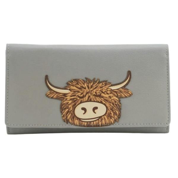 Mala Leather Bella Highland Cow Matinee Purse - Ltd Edition