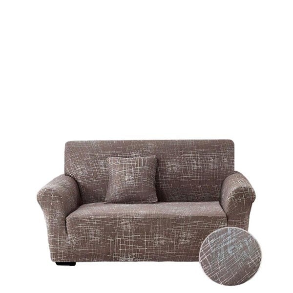 Anyhouz Anyseat 2 Seater Sofa Cover Rustic Brown Style and Protection For Living Room Sofa Chair Elastic Stretchable Slipcover
