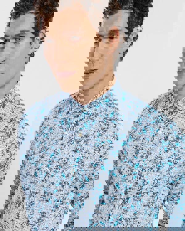 Steel & Jelly Floral Print Long Sleeve Stretch Shirt