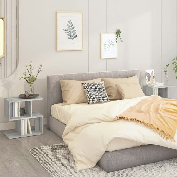 Berkfield Bedside Cabinets 2 pcs Grey Sonoma 50x30x51.5 cm Engineered Wood