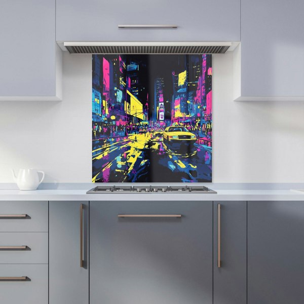 Warren Reed Time Square New York City Art Glass Kitchen Splashback - 00019