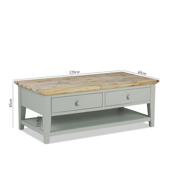 Statement Furniture Florence Wooden Coffee Table with Drawers and Shelf