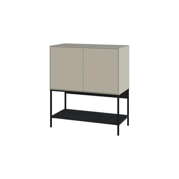 Decortie Amira 80cm Modern Console Table, Small Sideboard with Metal Legs & Push-to-Open Doors
