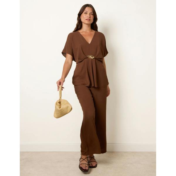 Blue Vanilla Two Piece Buckle Trouser Set