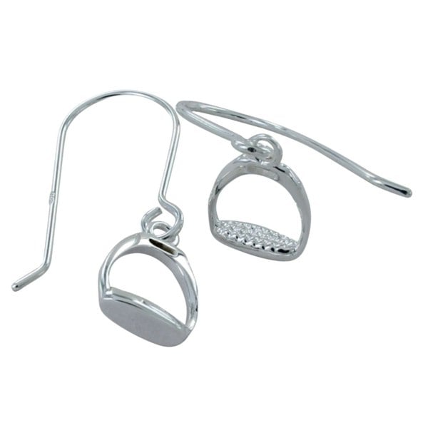 Detailed Sterling Silver Stirrup Earrings - Reeves & Reeves